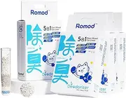 4Packs 5-in-1 Tofu Cat Litter, Mixed Cassava, Bentonite, Baking Soda, SAP, Natural Plant, Fast Clumping, Strong Water Adsorption & Deodorization, No Tracking, Dust-Free, Flushable, 7.9lbs*4