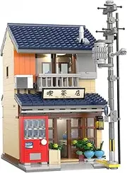 Modular Building, Modular House Building Blocks, Japanese Tea Shop Architecture Model Building Kit, with LED Light, 1200 Pcs