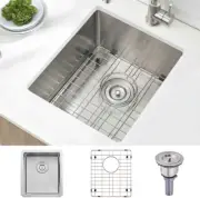 Stainless Steel Undermount Bar Sink, 15 X 17 Inches Small Wet Bar Sink Undermou
