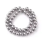 42 Silver Beads Electroplated Glass Beads 8mm BULK Beads Wholesale