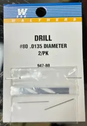 Walthers Hobby Tools: Drill Bits (pack of 2) .0135" #80 947-80