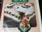 Trim A Home Kmart 100% Woven Cotton Christmas Tablecloth 60 x 84 NOS