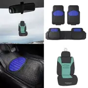Universal Floor Mats Touchdown Football Design Blue for Car SUV Van w. GIFT (for: Mitsubishi)