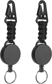 2 Pack Retractable Keychain, Multitool Carabiner Badge Holder, Retractable ID Ba