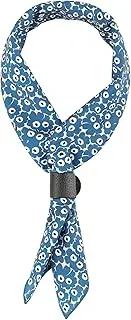 [WANYING] Men's Square Neckerchief with Leather Loop Multifunctional Headscarf Bandanas Traditional Scarf Bandanas Vintage Retro 58 x 58 cm - Blue Flowers, Blue Flowers, 58 x 58 cm