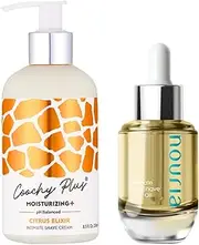 Coochy Plus Intimate Shave Cream Citrus Elixir + NOURIA Pre-Shave Elixir Moisturizer Oil Kit – HydroLock & MOISTURIZING PLUS Continuous Hydration Reliefs Razor Burn Bump Ingrown Hair
