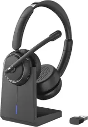 Wireless Headset, Bluetooth Headset with Microphone (AI Noise Cancelling),65 Hrs
