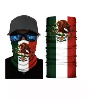 Neck Gaiter, Face Mask, Bandana Multi-Use Tube Scarf Face Cover. Mexico Flag.
