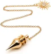 Spirit Hunter Goddess Brass Pendulum for Dowsing - Divination - Spiritual Answers (18K Gold Plated)