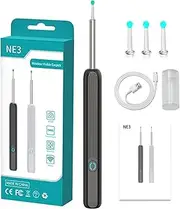 Ear Wax Removal Tool,Wireless Otoscope Earwax Removal Kit 1080P WiFi Ear Cleaner with Lights,Waterproof Digital Ear Camera Endoscope Ear Pick Kit (Black)