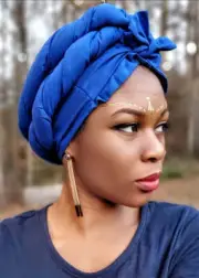 Royal Blue African Pre-tied Modu Head wrap-DP3774PT