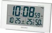 Seiko Alarm Clock w/ Thermometer Temperature BC402W White Digital Watch Calendar