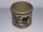 Stoneware Crock Stenciled Cabin Tree 4"