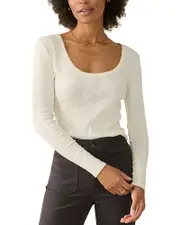 Faherty Pacific Pointelle Scoop Neck Top