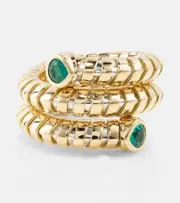 [Marina B] Marina B Trisola 18kt gold ring with emeralds N gold