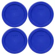 Pyrex 4" Cobalt Blue Lid Replacement Storage Cover 4 Pack For 1 Cup Bowl 7202-PC