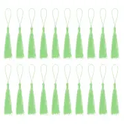 30Pcs 5" Silky Bookmark Tassels with Loop for DIY Craft Accessory, Mint Green