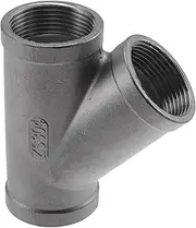 X AUTOHAUX 304 Stainless Steel Pipe Fittings 1.2" BSPT Y Shaped Tees 45 Degree Adapter 1 Pc