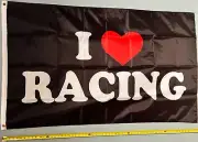 CHECKERED FLAG FREE USA SHIPPING Love B Beer Party Nascar Dirt Racing Sign 3x5'