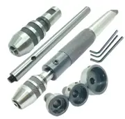 Lathe Tailstock Tap And Die Holder Set MT3 Shank Threading Tapping Kit .