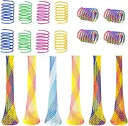 Maxin 30 Pcs Cat Spring Toys Set, Plastic Colorful Cat Springs Tube and Cat Spiral Spring Pet Toys for Swatting, Biting, Hunting Kitten Interactive Toys