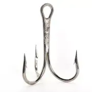 100pcs Mustad 3565-NI Nickel 2X Strong Treble Fishing Hook