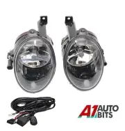 For Vw Golf Mk6 6 Touran Jetta Tiguan Caddy Fog Lights Light Lamps +Wiring Kit