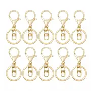 Keychain Split Ring Trigger Clip Key Ring 10x Gold Swivel Lobster Clasp