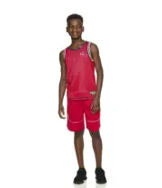 AND1 Youth Reversible Basketball Jersey and Shorts Set Red/Black or blue/black