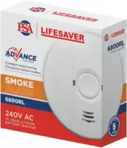 240V Photoelectric Smoke Alarm with Rechargeable Lithium Battery Back Up AS3786