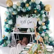 166Pcs Jungle Safari Theme Decorations Balloon Garland Arch Kit Tropical Leaves