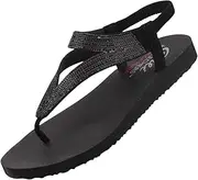 [Skechers] Meditation Vibrant Glow Women's Toe Separator Black EU 40, black, 40 EU