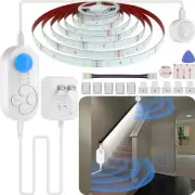 Dual Sensor Stair Lights Indoor: Plug-in 32.8FT Light Strip Cold White 6000K