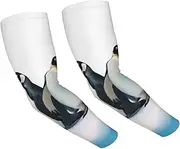 [FHEDVBN] Penguins Arm Sleeves Compression Arm Covers for Men Women Outdoor Sun Sleeves Cooling Sports Sleeve, Black