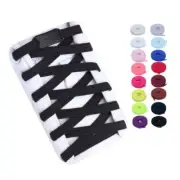 No Tie Elastic Shoelaces for Kids, Adults, Adjustable 41in(105cm)1 Pair Black
