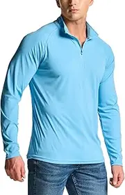TSLA Men's 1/4 Zip Pullover Long Sleeve Shirt, Quick Dry Performance Running Top, Athletic Quarter Zip T-Shirt