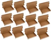 DINHEAROM 12pcs Corrugated Cardboard Shipping Boxes Empty Mailer Packing Boxes for Easy Assembly Lightweight Storage for Business and Personal Use