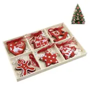 Catzon 30Pcs Wooden Christmas Tree Ornaments for Holiday DIY Decor