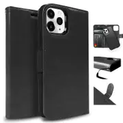 Zuslab iPhone 12 / iPhone 12 Pro Case Detachable Leather Black