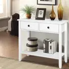 Wooden Console Table Hall Way Side Entry Dressing Drawers Display Desk Furniture