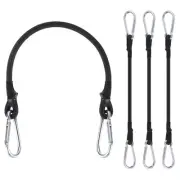 11.8" Bungee Cords 4Pcs Heavy Elastic Bungee Rope with Alloy Hooks Black