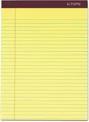 TOPS 63950 Docket Ruled Perforated Pads, 8 1/2 x 11 3/4, Canary, 50 Sheets (Pack of 12)