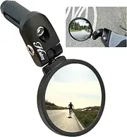Hafny Bar End Bike/Bicycle Mirror, Stainless Steel Lens, Safe Adjustable Rearview Cycle/E-bike Mirror, HF-MR083 (Black 62mm)