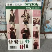 Simplicity Sew Pattern 1588 Misses Kimono Jacket, Wrap Top, Belt XS~XXL 6-26 UC