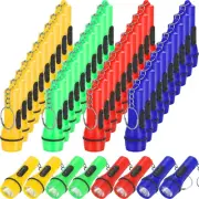 48 Pieces Mini Flashlight Keychain Bulk Assorted Colors Lightweight Portable Toy
