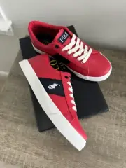 NIB Polo Ralph Lauren GEOFF Red Small Pony Sneaks Junior Size US4.5/EUR36