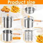 Deep Fryer Pot with Basket and Lid Nonstick Stainless Steel Frying Pot wucjc
