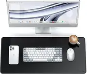 Satechi Vegan Leather Desk Mat, Large Mouse Pad Scratch and Water Resistant, Easy to Clean, Desk Pad for Office and Home, 68 cm x 31.5 cm x 0.3 cm – Black