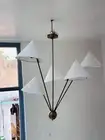 Beautiful Handcrafted 5 Light Art Deco Brass Chandelier Sputnik Chandelier Light