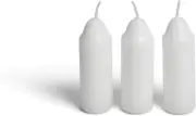 9-Hour White Candles for Candle Lanterns and Emergency Preparedness (3 Pack)